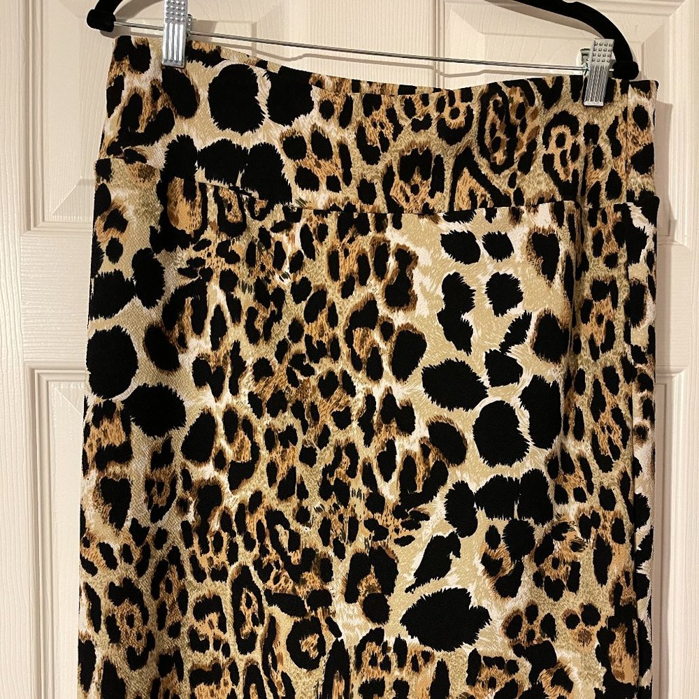 LuLaRoe XL Cassie Leopard Pencil Skirt